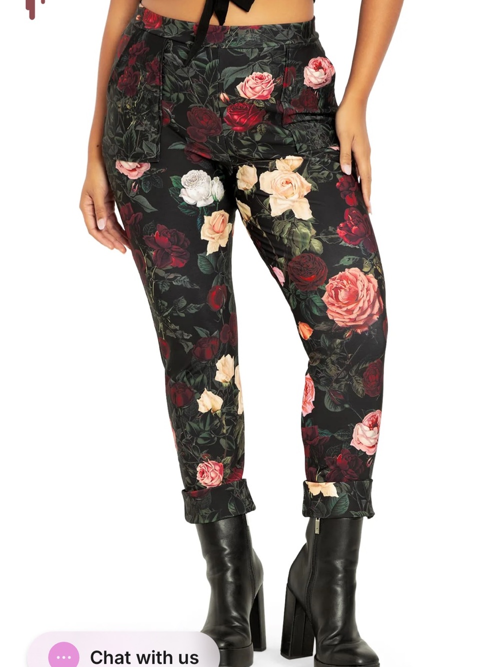 NEW Blackmilk Dark Roses trousers M